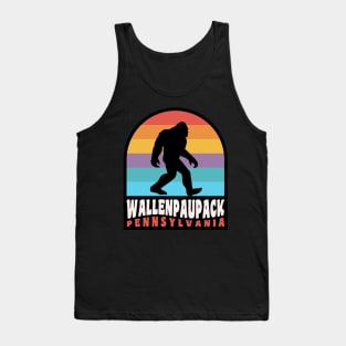 Lake Wallenpaupack Bigfoot Sasquatch Retro Sunset Tank Top